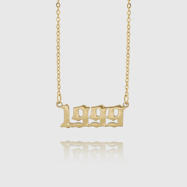 Gold Birth Year Necklace 1999 | PRYA