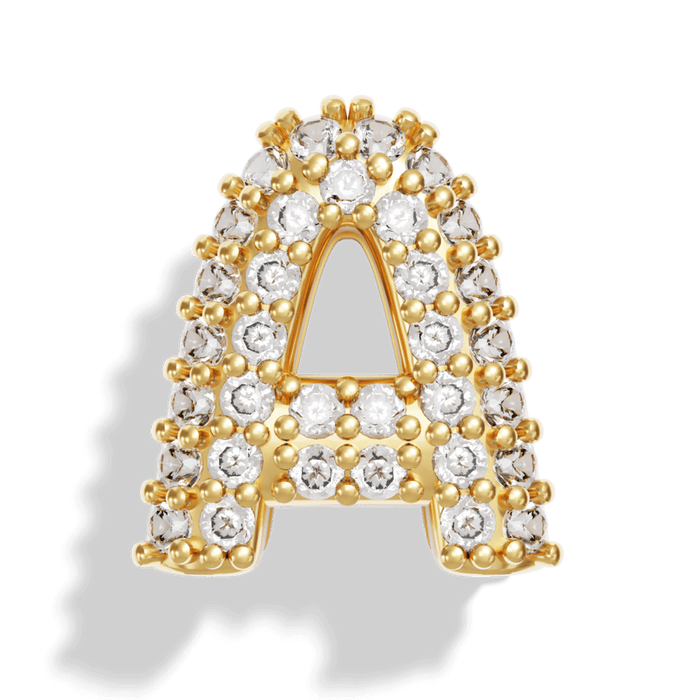 pave gold bubble charm in A