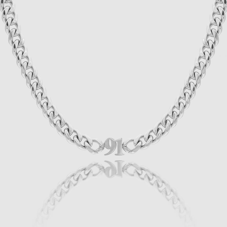 personalised silver birth year choker necklace