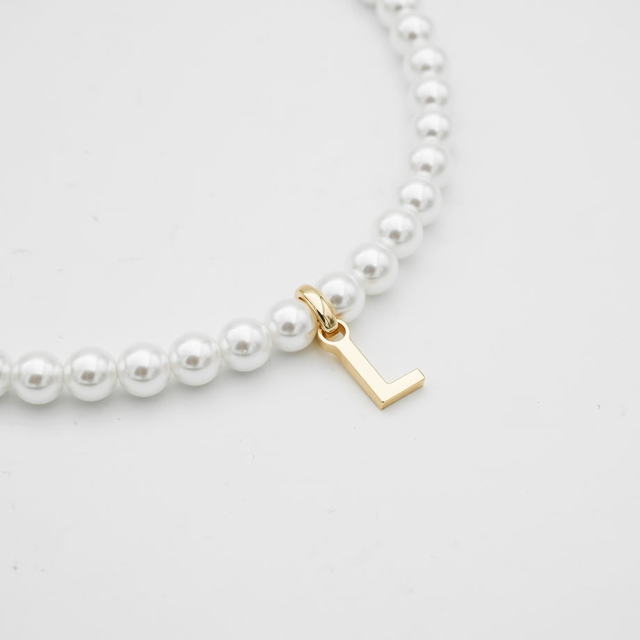 Collier Initial Perle Classique