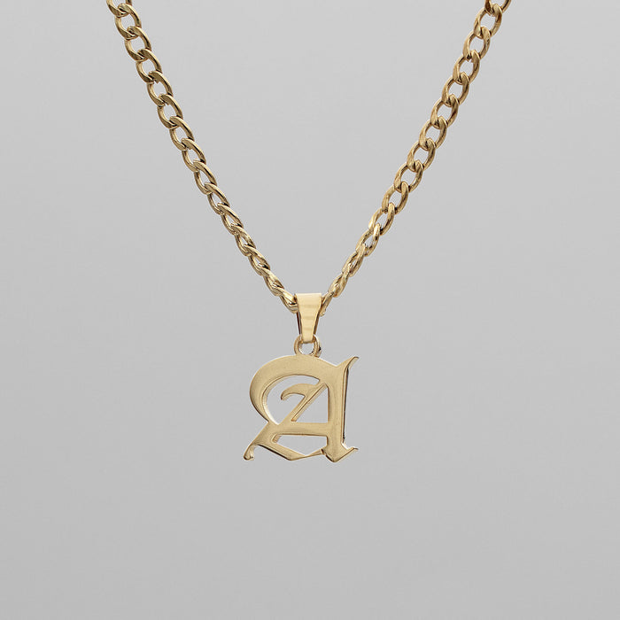 Cubana Initial Necklace in rose gold plated from PRYA
