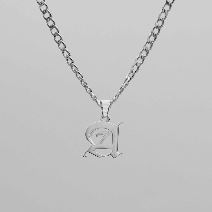 Cubana Initial Necklace in silver plated from PRYA