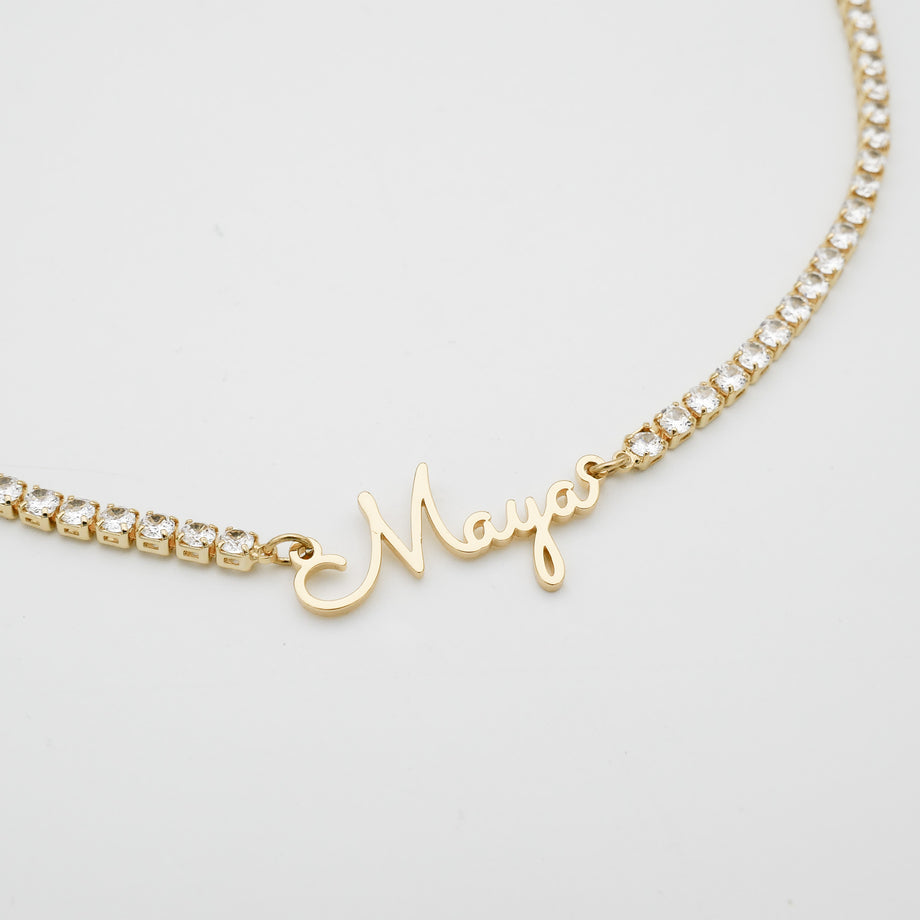 icy london name necklace in gold plated from prya