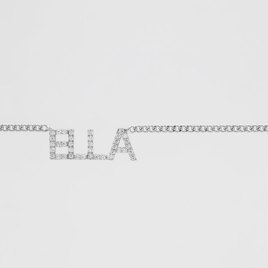 Olympia Pave Name Belly Chain