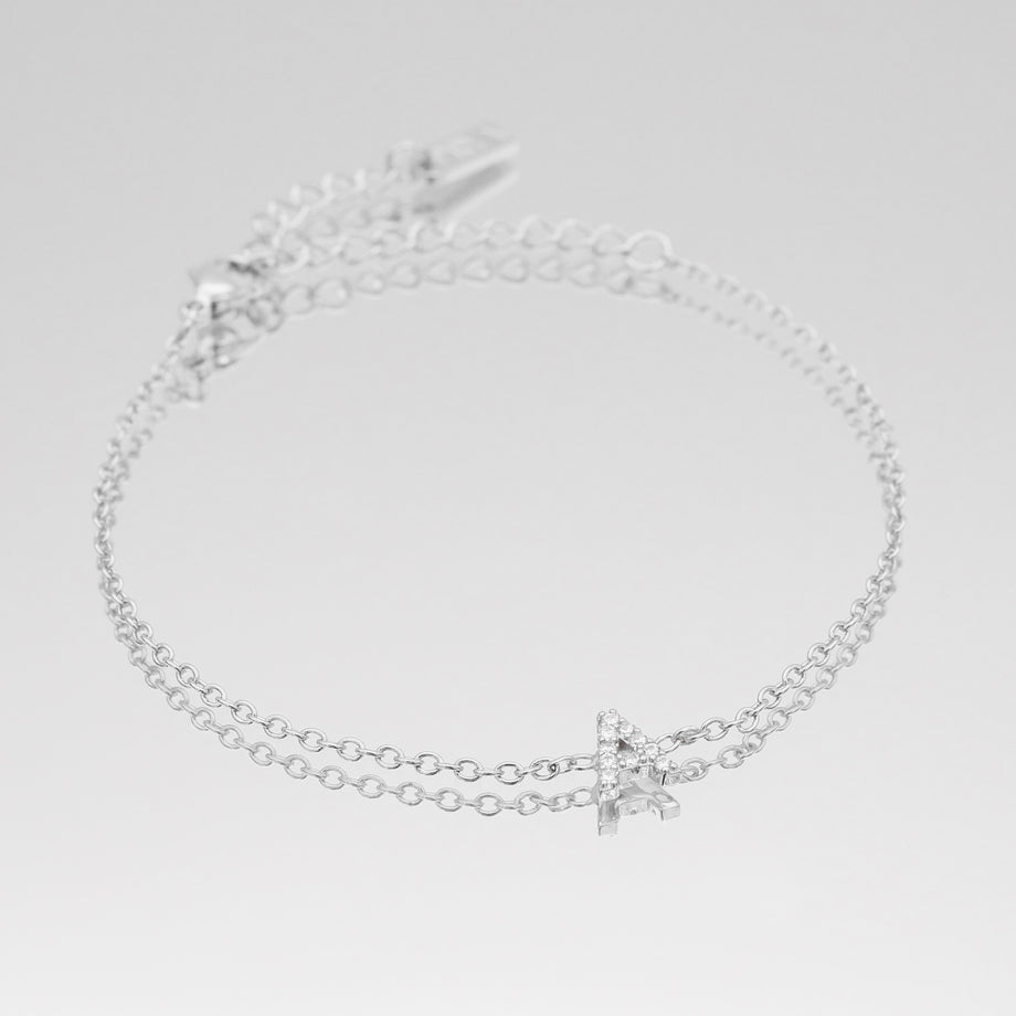 lana icy initial bracelet in silver plated from prya