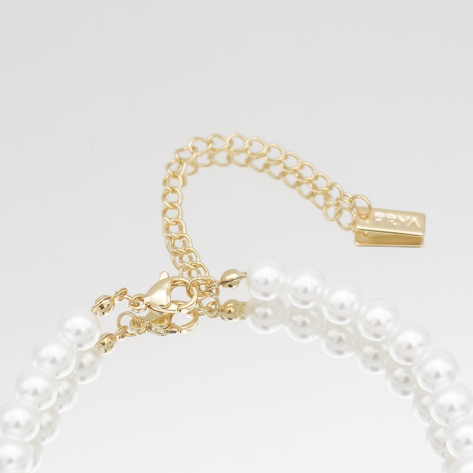 Pave Pearl Initial Anklet