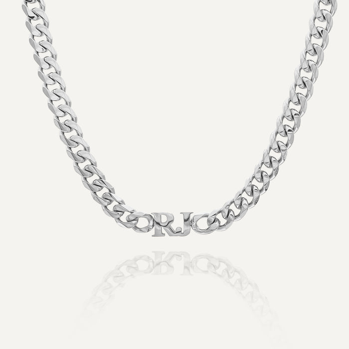 Initial choker necklace in silver