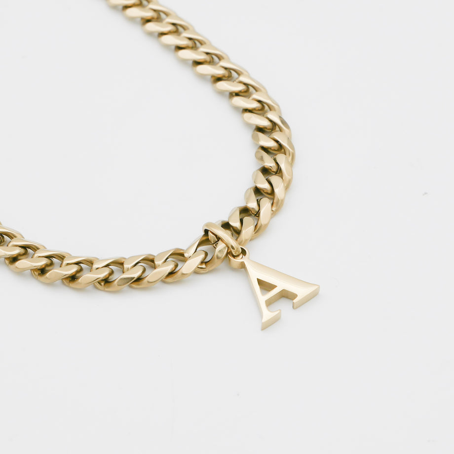 Collier Initiale Mya | Cubain épais