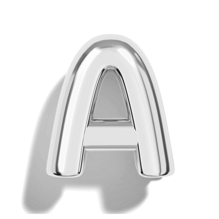 Silver Bubble Letter Charms
