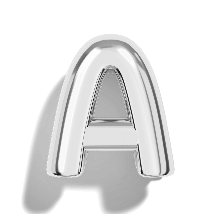 Silver Bubble Letter Charms