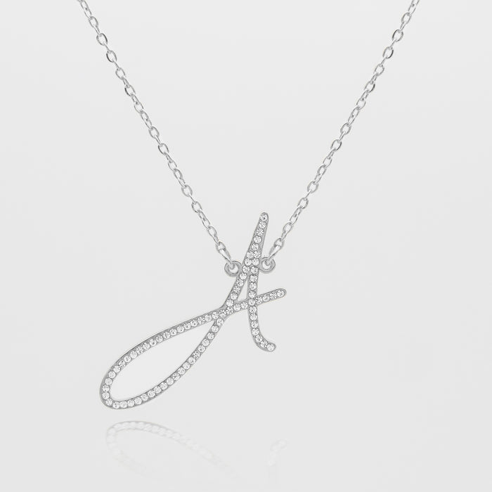 sydney initial necklace with letter 'a' in silver from prya
