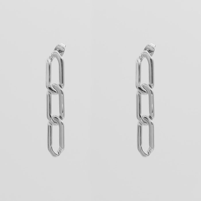 Ada Link Earrings, Silver Plated (Plated) | PRYA