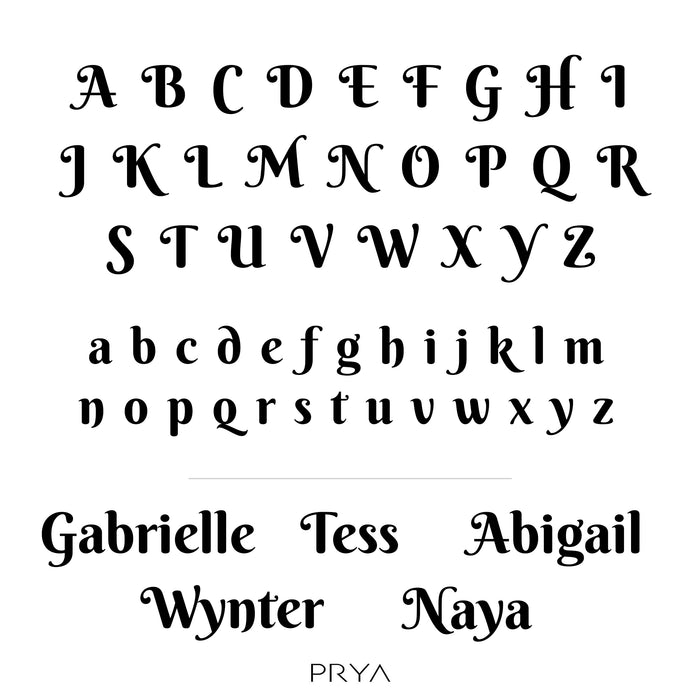 Kingdom style font for name necklace from prya