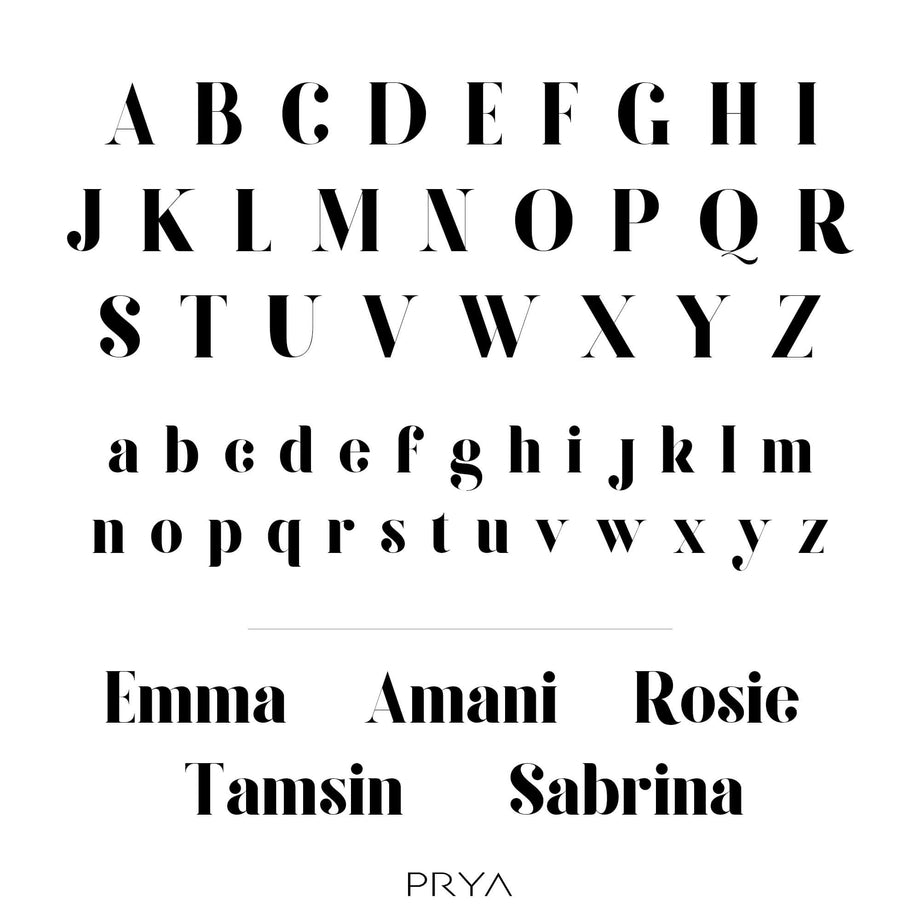Brooklyn style font for custom name necklace