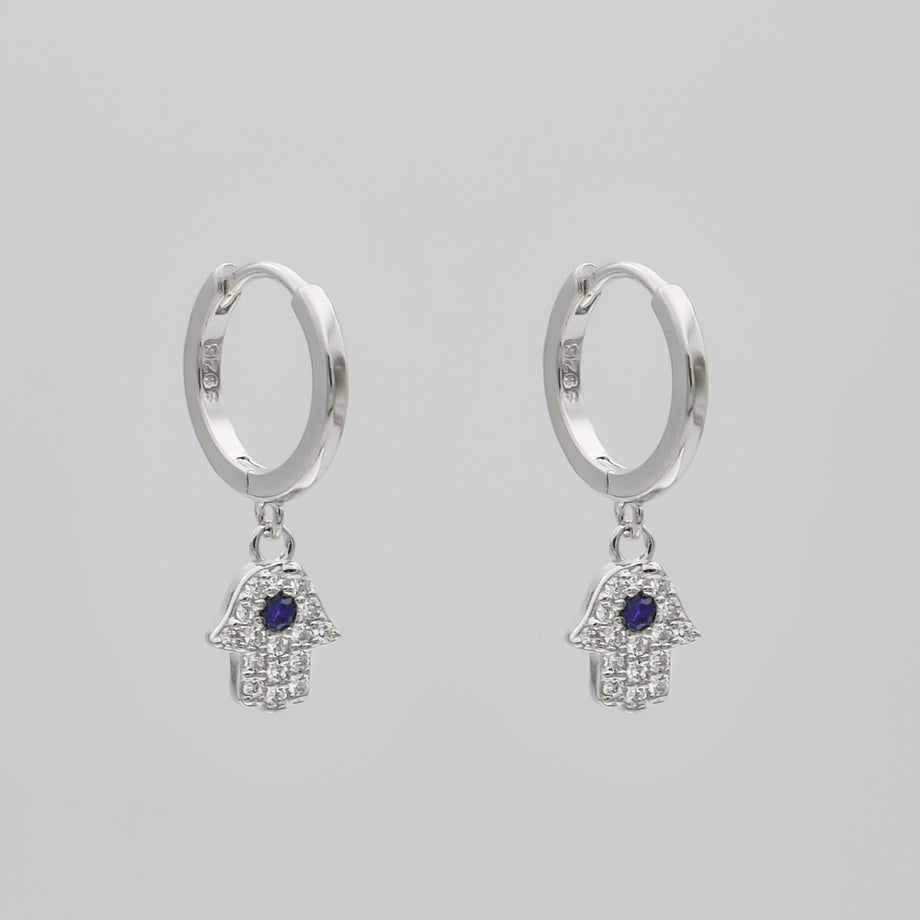 Hand of Hamsa Huggie Earrings