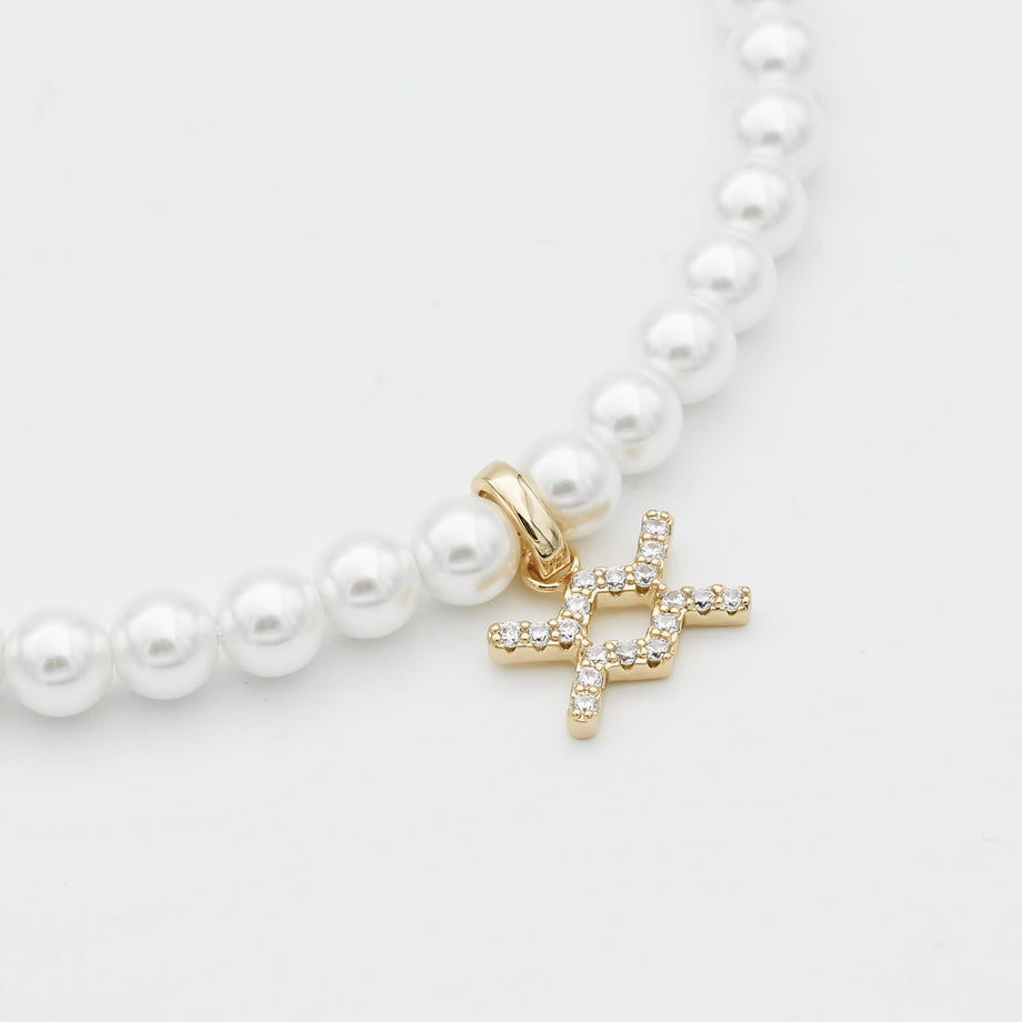 Pave Pearl Zodiac Necklace