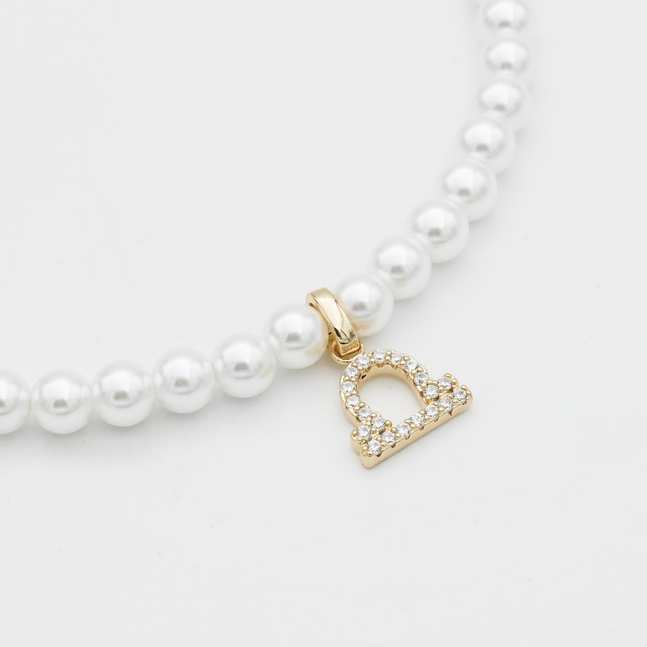 Pave Pearl Zodiac Necklace