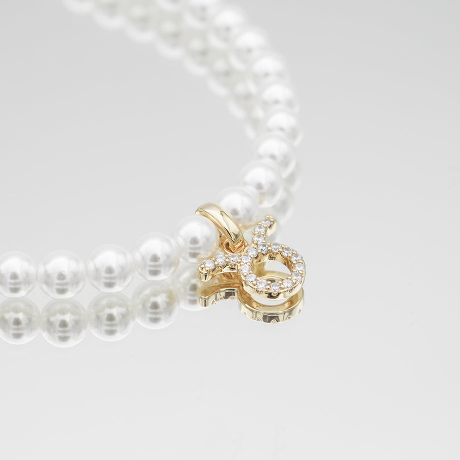 Pave Pearl Zodiac Necklace