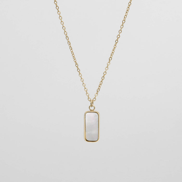Gold chain with opal pendant necklace.