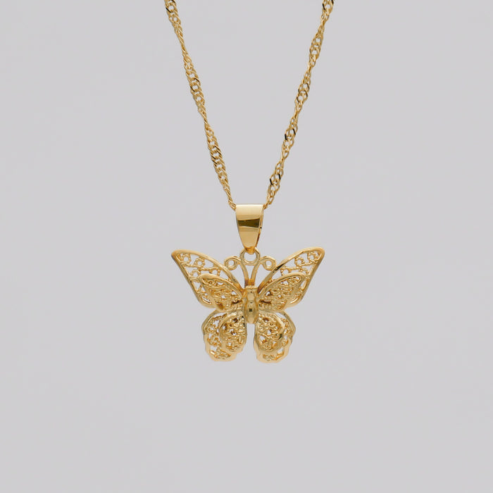 Gold Necklace with Butterfly pendant | PRYA