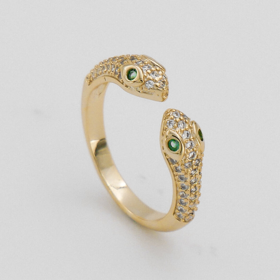 Bague double tête de serpent Sadie