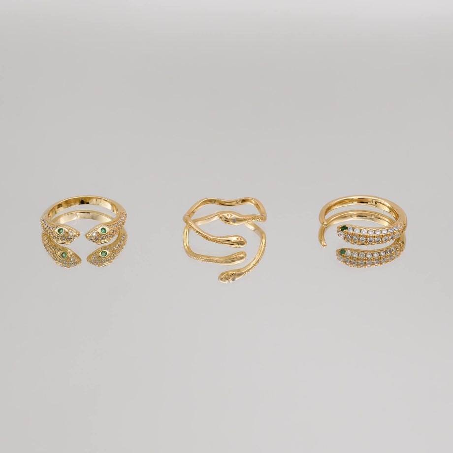Bague double tête de serpent Sadie