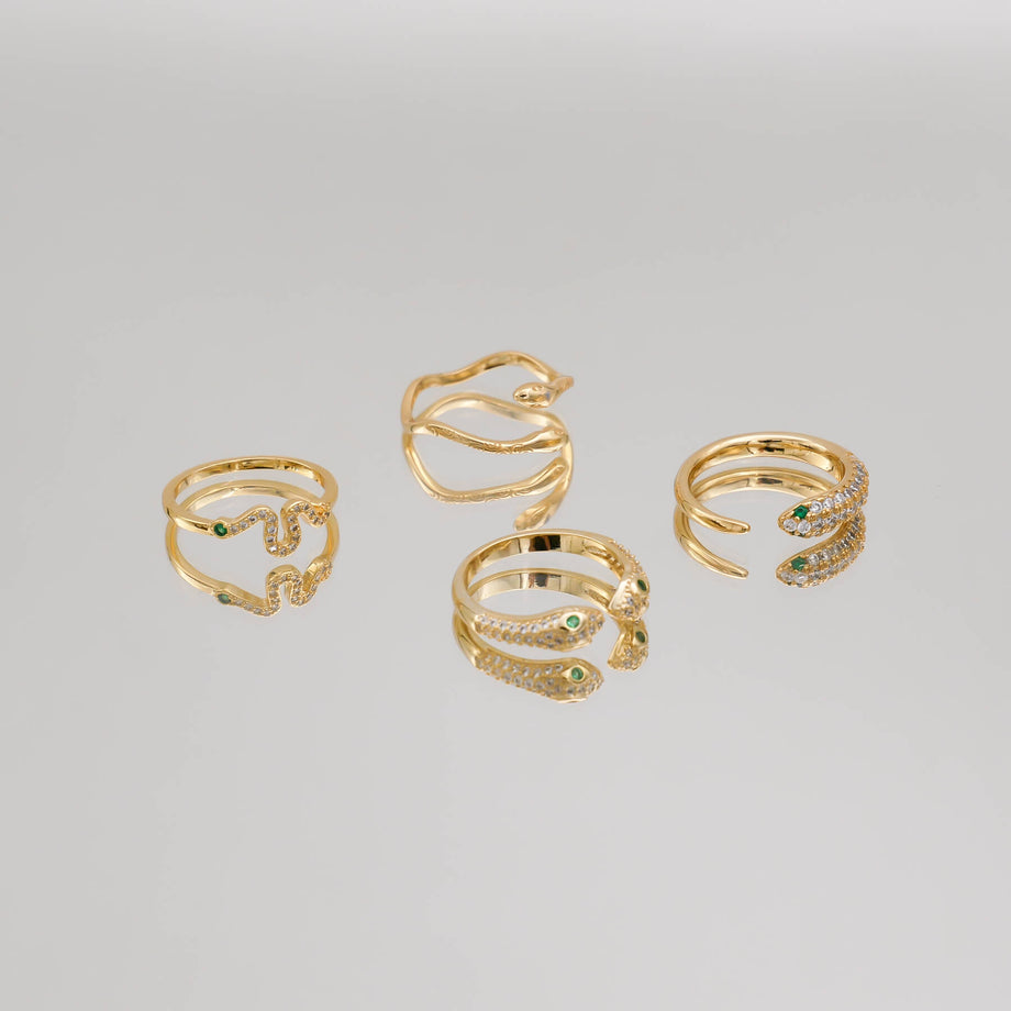 Bague double tête de serpent Sadie