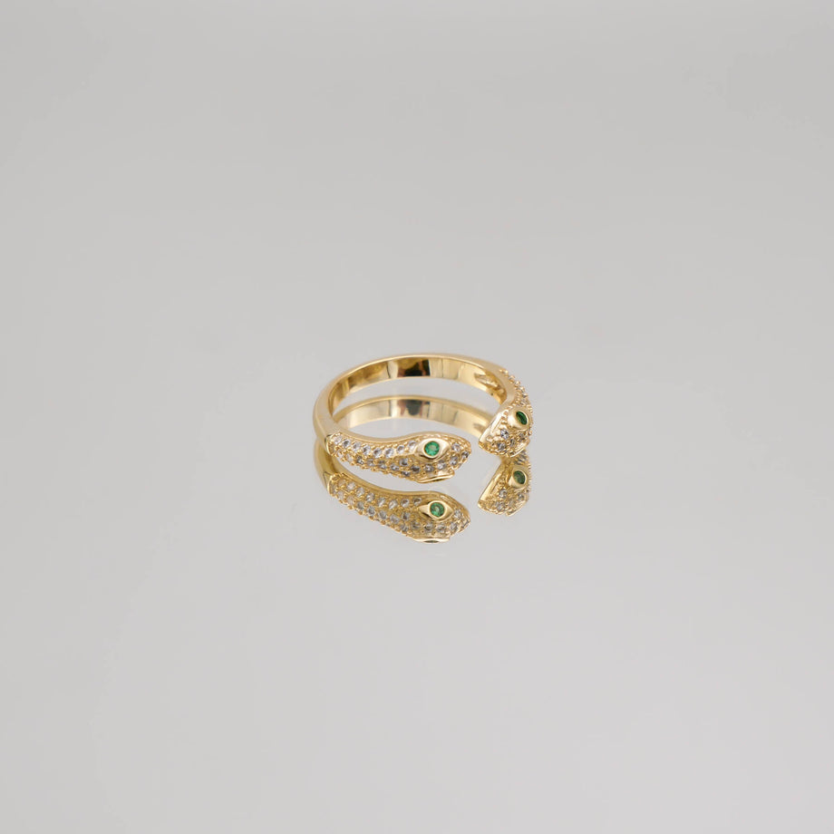 Bague double tête de serpent Sadie