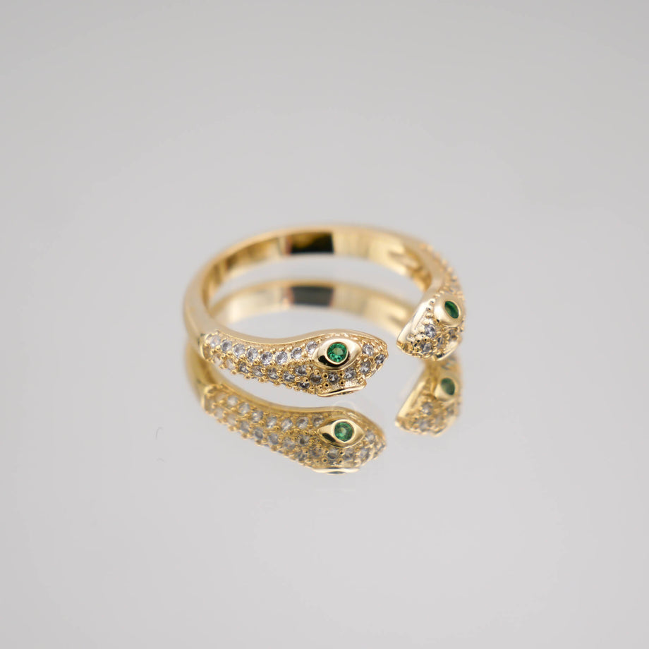 Bague double tête de serpent Sadie