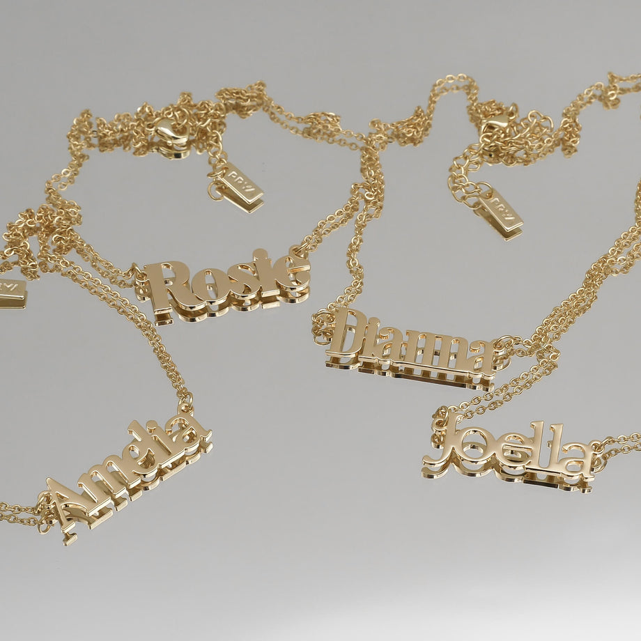 Gold name necklaces