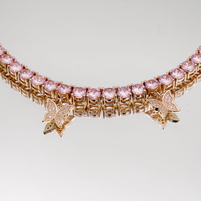 Butterfly Tennis Choker (Pink CZ) | PRYA™