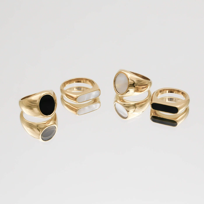 Lani Onyx Oval Signet Ring