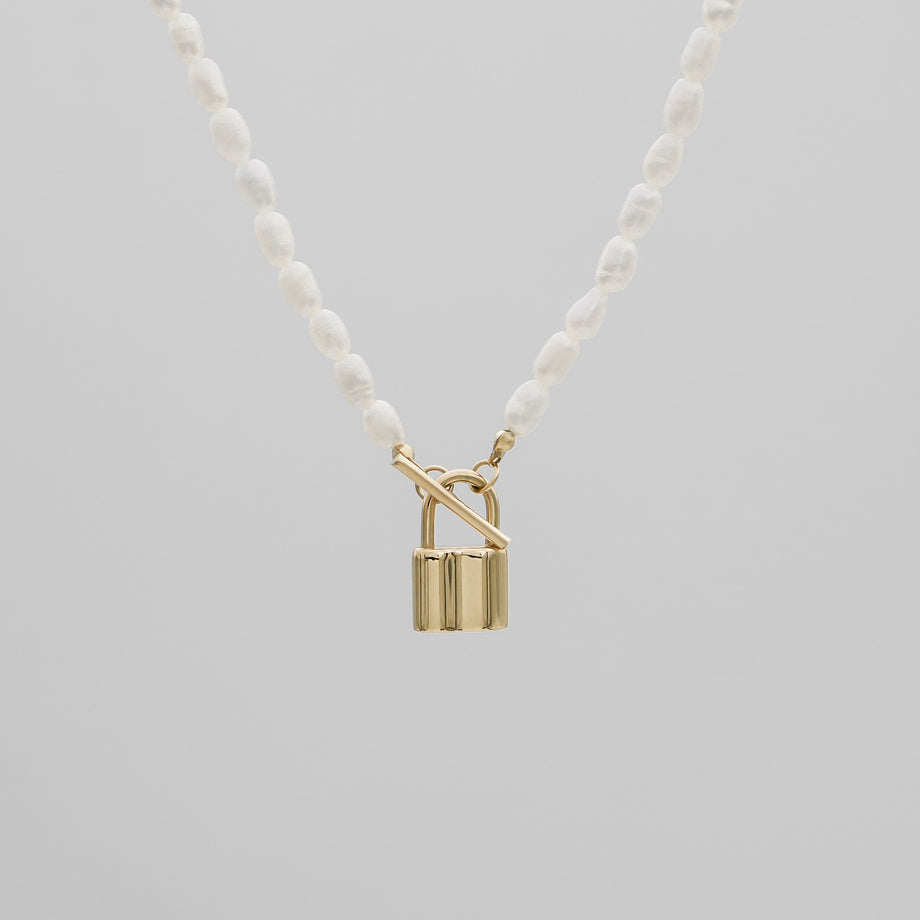 Freya Pearl Lock Necklace