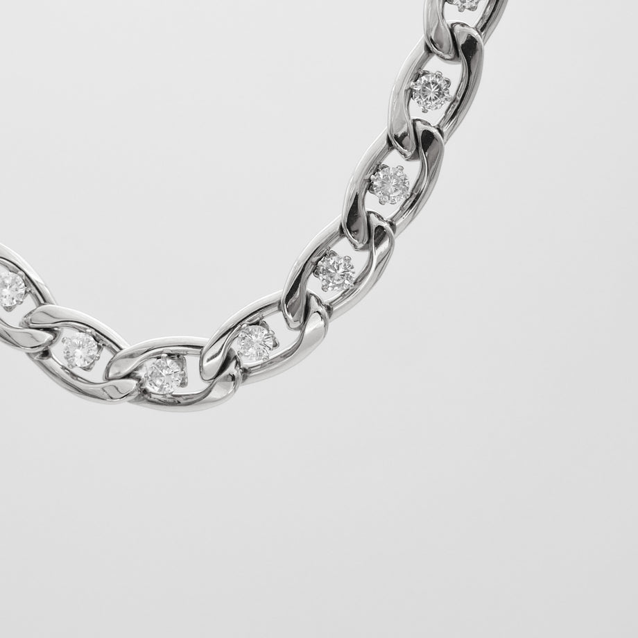 Alina CZ chain necklace in silver prya