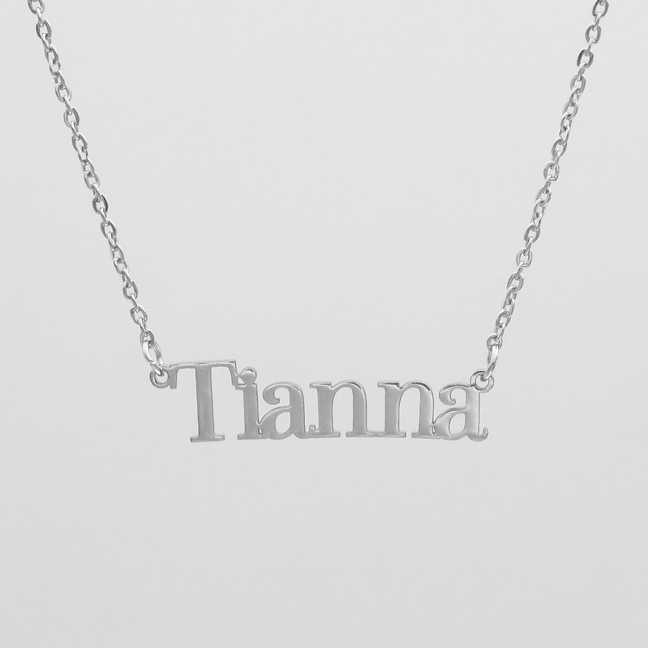 silver personalised name necklace