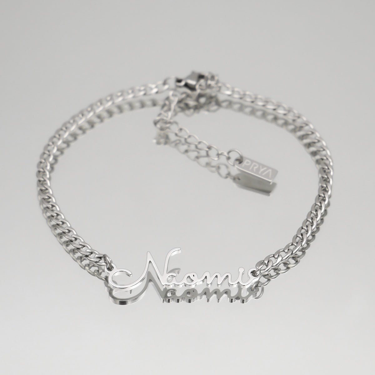 Silver on sale name anklet