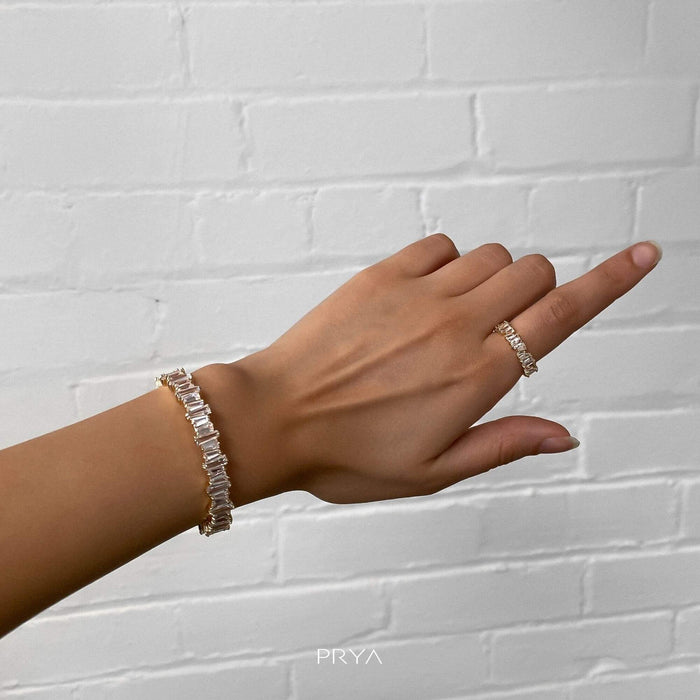 Jada Baguette Cut CZ Ring | Gold