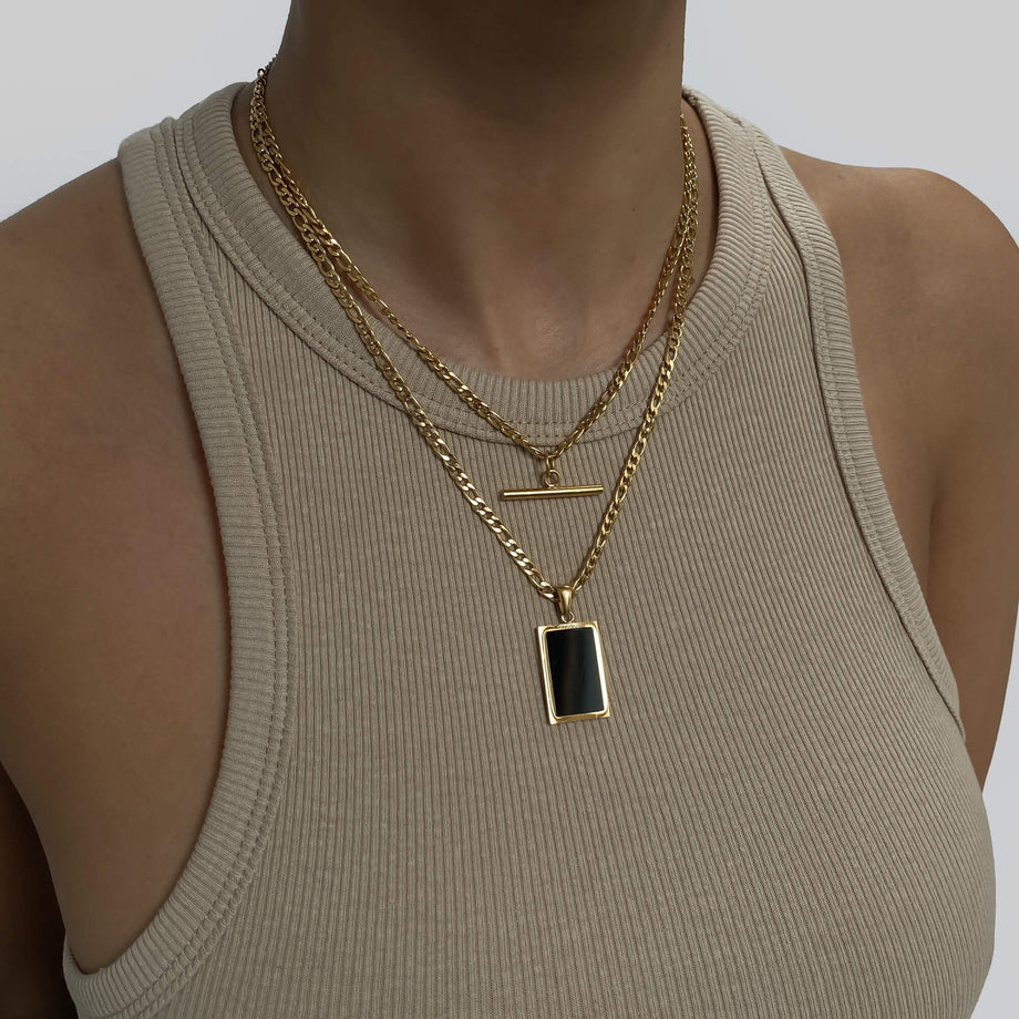 Saraya Onyx Tablet-Halskette
