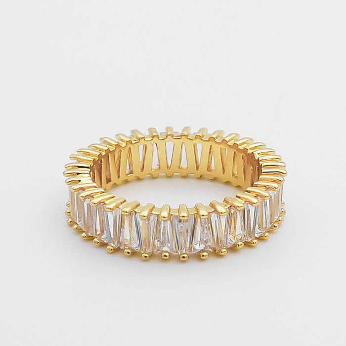 Anna Baguette Cut CZ Ring | Gold | PRYA