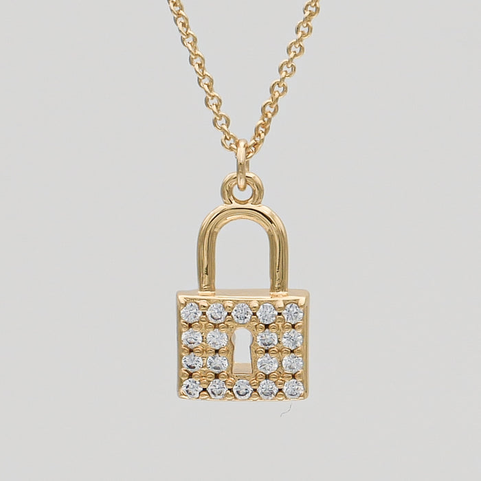 Sarai CZ Lock Necklace
