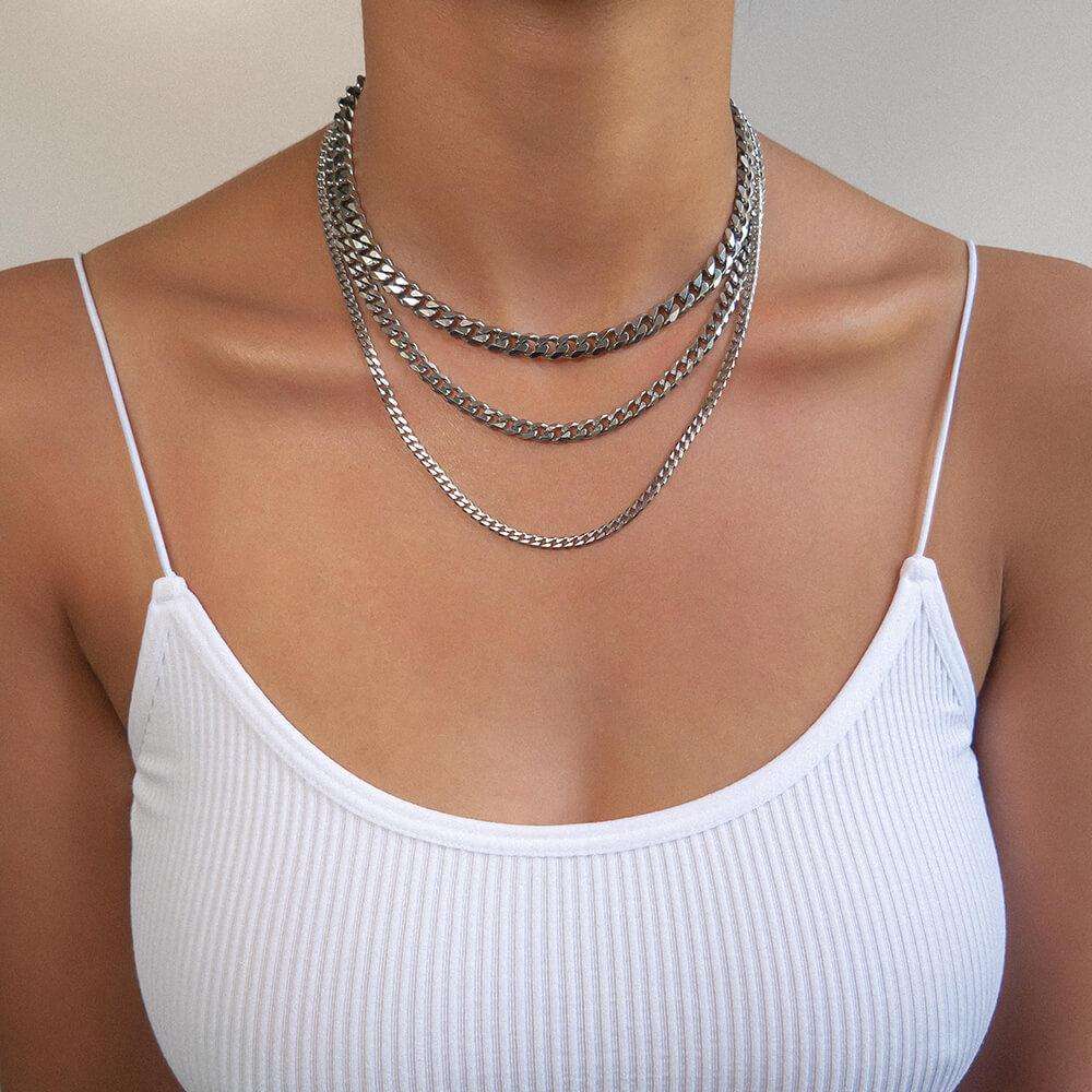 Classic Women's Cuban Chain Silver PRYA UK - Main Image