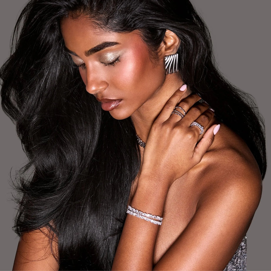 Jada Baguette CZ Bracelet Thin | Silver