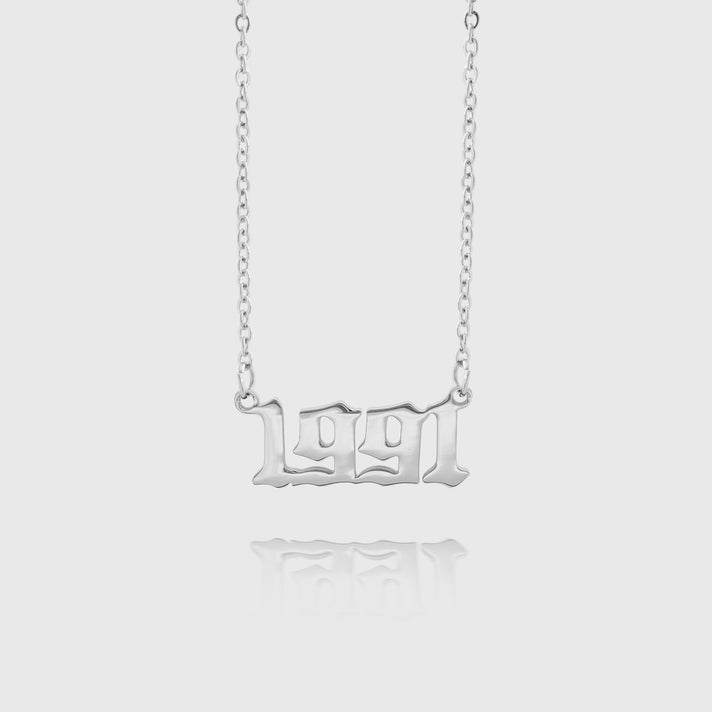 Silver Birth Year Necklace 1991 | PRYA