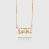 Gold Birth Year Necklace 1991 | PRYA