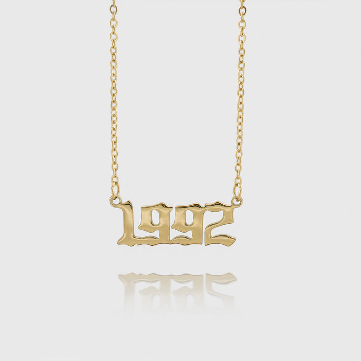 Gold Birth Year Necklace 1992 | PRYA