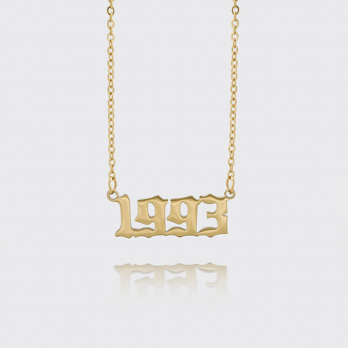 Gold Birth Year Necklace 1993 | PRYA