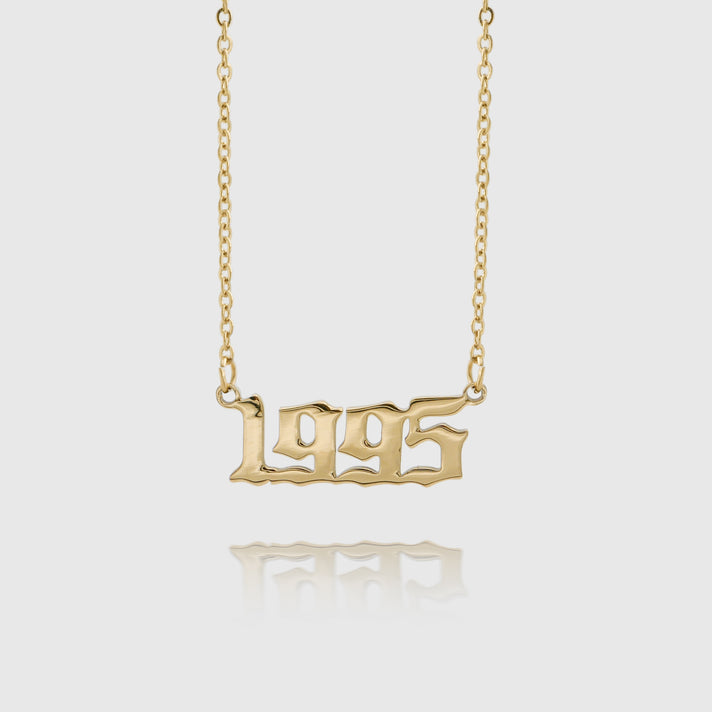 Gold Birth Year Necklace 1995 | PRYA