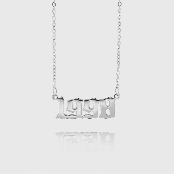Silver Birth Year Necklace 1998 | PRYA