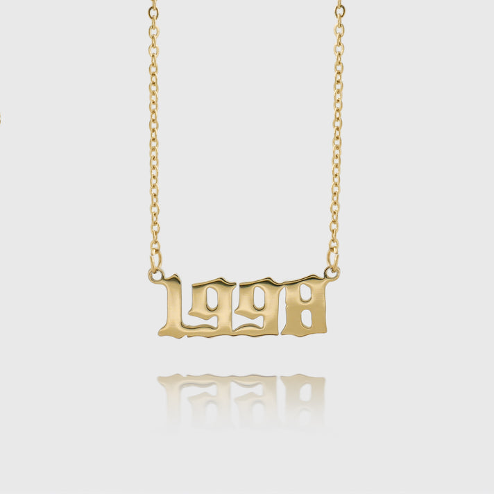 Gold Birth Year Necklace 1998 | PRYA