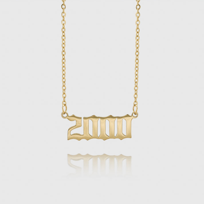 Gold Birth Year Necklace 2000 | PRYA